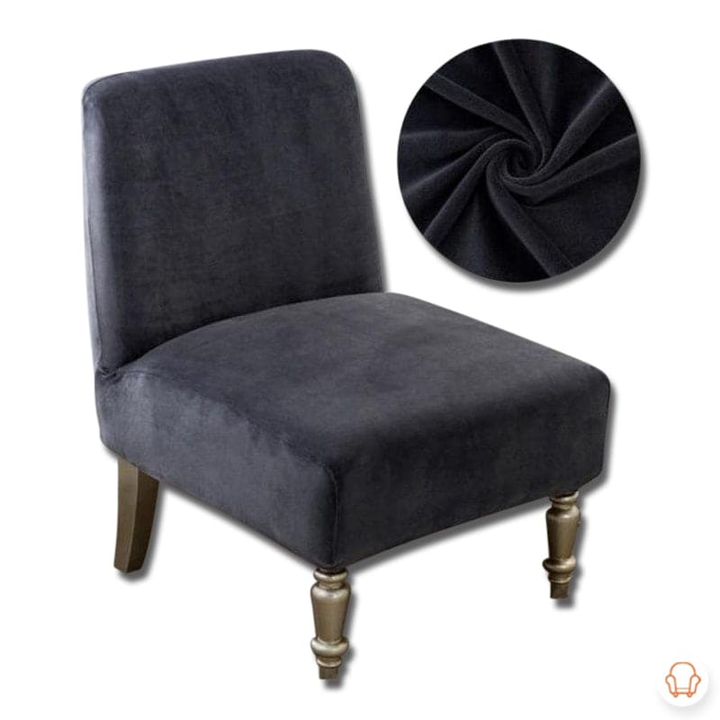 Housse Fauteuil Crapaud - Velours - Anthracite