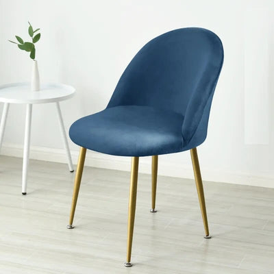 Housse de chaise scandinave incurvée bleu