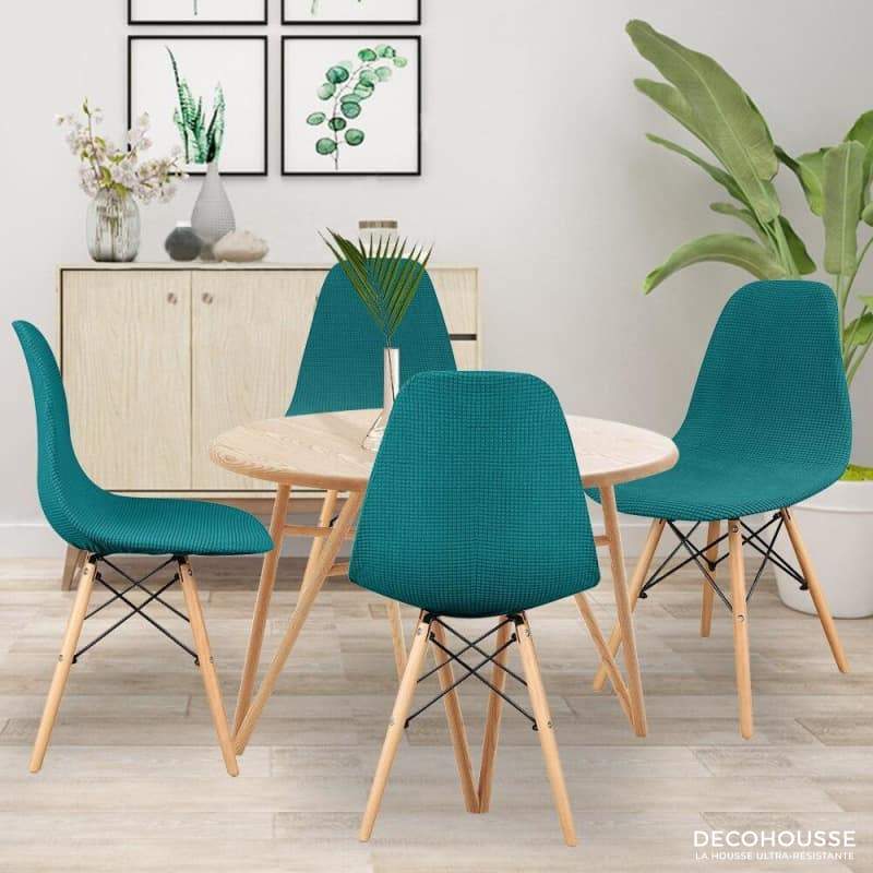 housses de chaises pour chaises scandinaves verte