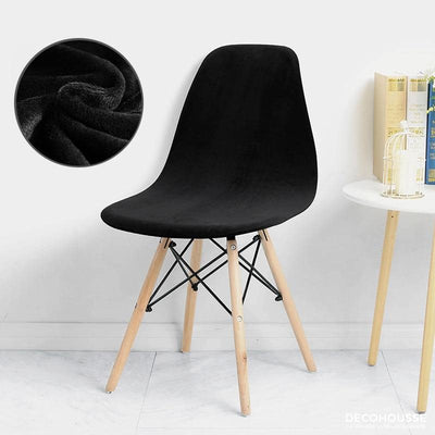 Housses pour chaises scandinaves velours noir